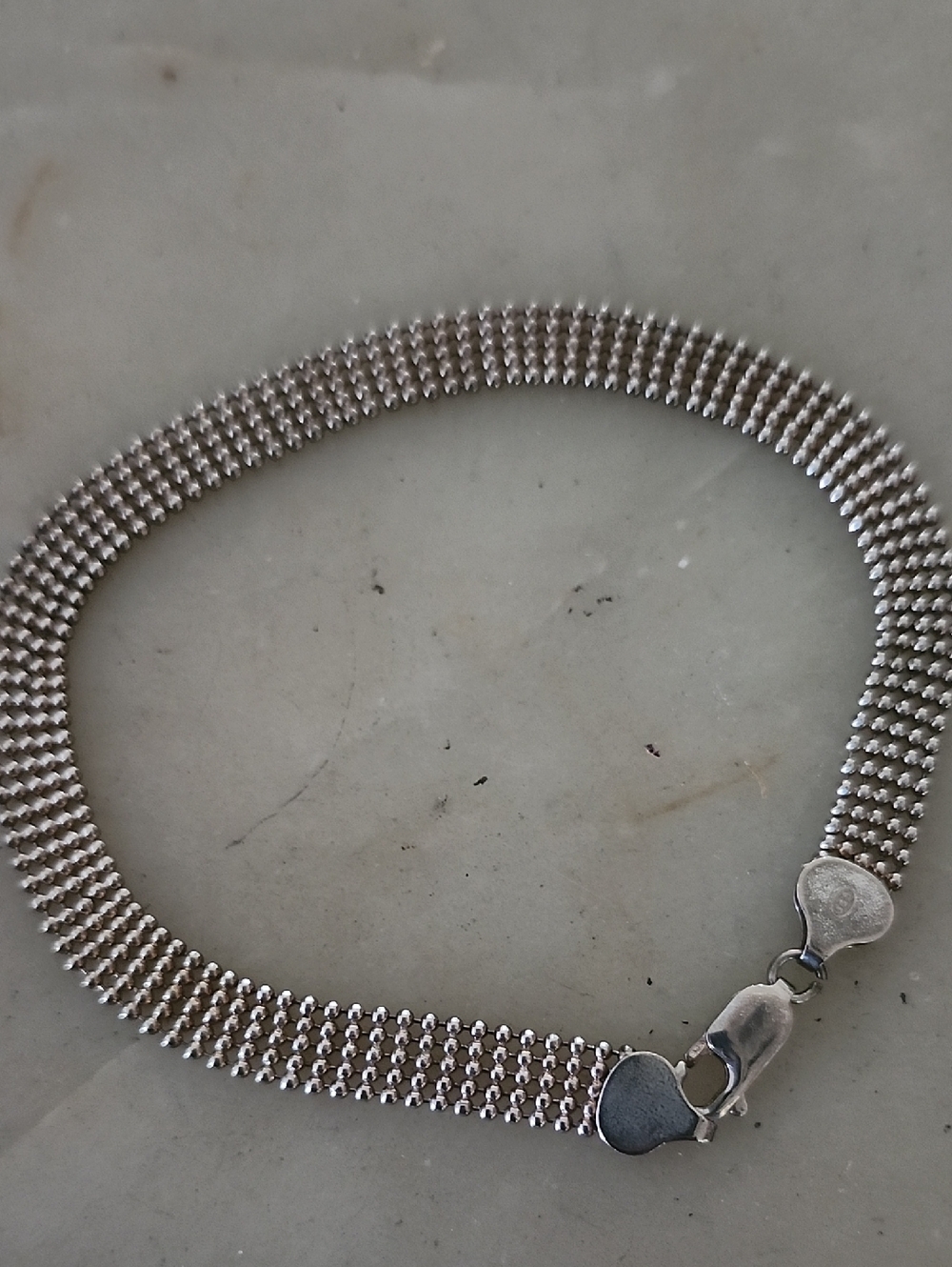Italy FAS Sterling Silver Mens Ball Mesh Bracelet